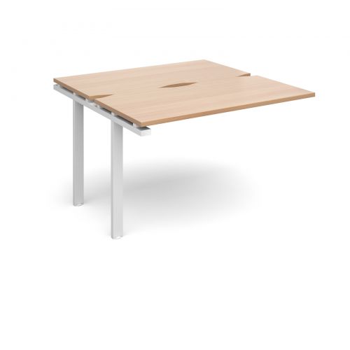Adapt II add on units back to back 1200mm x 1200mm - white frame, beech top
