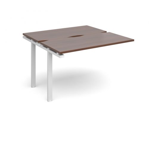 Adapt II add on units back to back 1200mm x 1200mm - white frame, walnut top