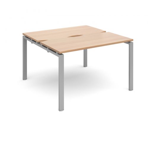 Adapt II starter units back to back 1200mm x 1200mm - silver frame, beech top