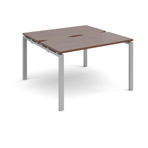 Adapt II starter units back to back 1200mm x 1200mm - silver frame, walnut top