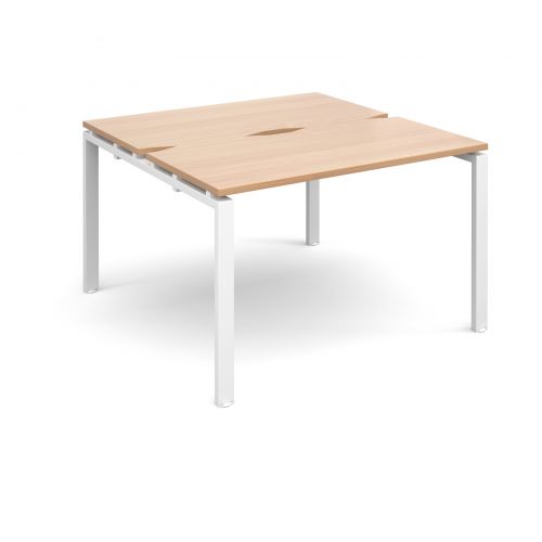 Adapt II starter units back to back 1200mm x 1200mm - white frame, beech top