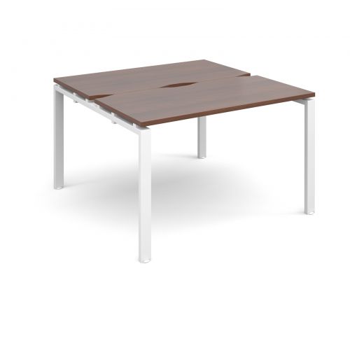 Adapt II starter units back to back 1200mm x 1200mm - white frame, walnut top