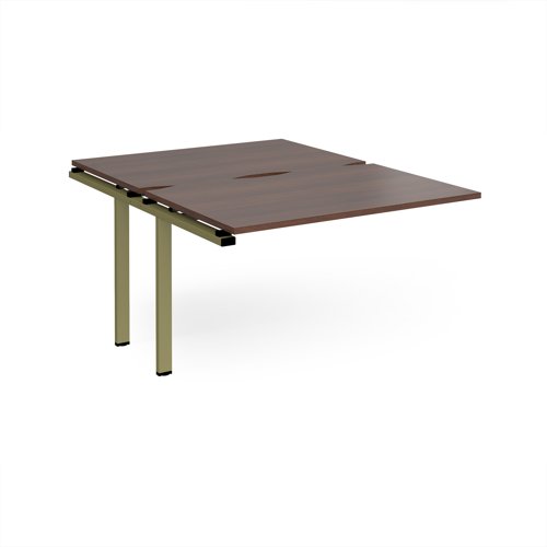 Adapt add on unit single 1200mm x 1600mm - green frame, walnut top
