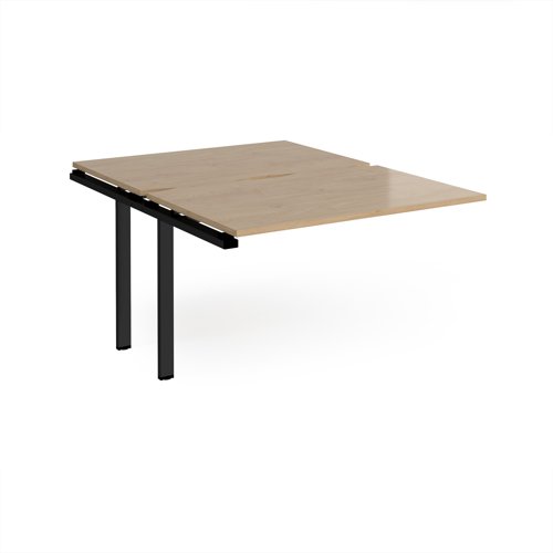 Adapt add on unit single 1200mm x 1600mm - black frame, kendal oak top