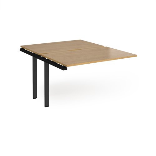 Adapt add on unit single 1200mm x 1600mm - black frame, oak top E1216-AB-K-O Buy online at Office 5Star or contact us Tel 01594 810081 for assistance