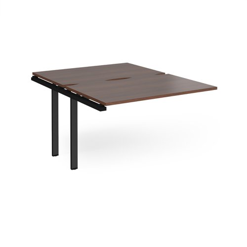 Adapt add on unit single 1200mm x 1600mm - black frame, walnut top E1216-AB-K-W Buy online at Office 5Star or contact us Tel 01594 810081 for assistance