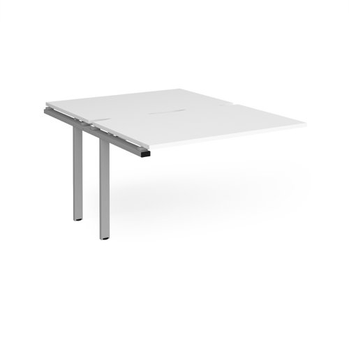 Adapt add on units back to back 1200mm x 1600mm - silver frame, white top Bench Desking E1216-AB-S-WH