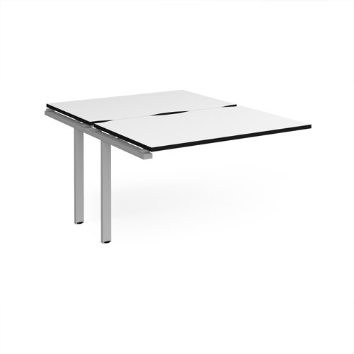 Adapt add on unit single 1200mm x 1600mm - silver frame, white top, black edge