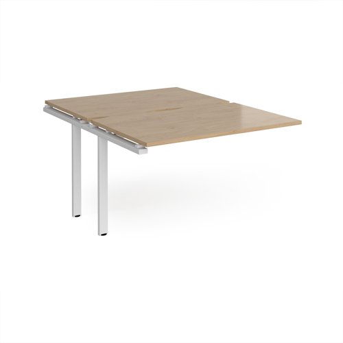 Adapt add on unit single 1200mm x 1600mm - white frame, kendal oak top