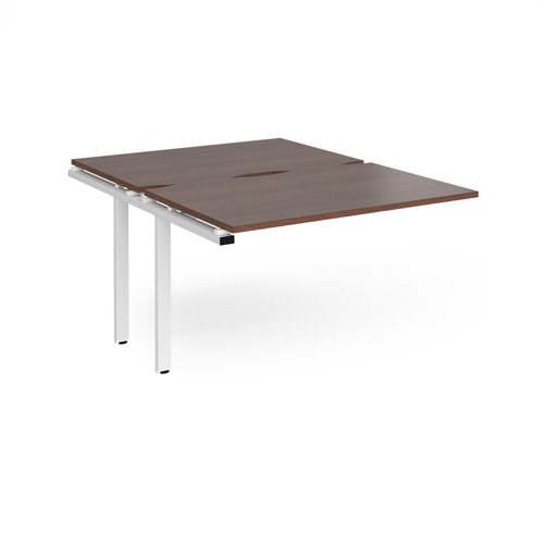 Adapt add on units back to back 1200mm x 1600mm - white frame, walnut top