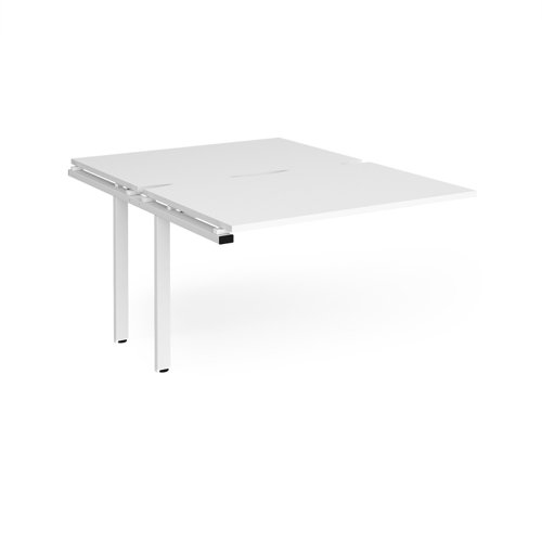 Adapt add on units back to back 1200mm x 1600mm - white frame, white top Bench Desking E1216-AB-WH-WH