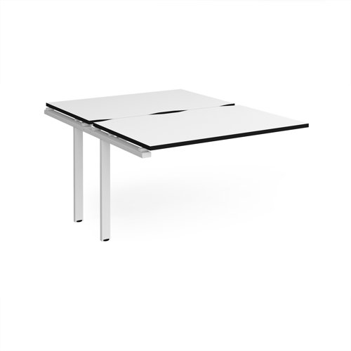 Adapt add on unit single 1200mm x 1600mm - white frame, white top, black edge
