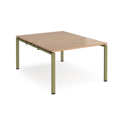 Adapt back to back desks 1200mm x 1600mm - green frame, beech top