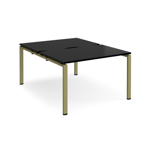 Adapt back to back desks 1200mm x 1600mm - green frame, black top