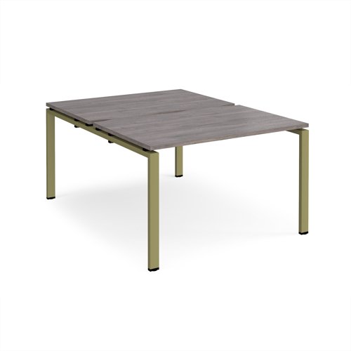 Adapt back to back desks 1200mm x 1600mm - green frame, grey oak top