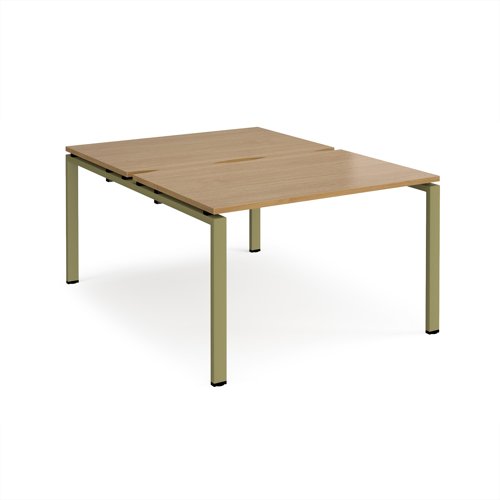 Adapt back to back desks 1200mm x 1600mm - green frame, oak top