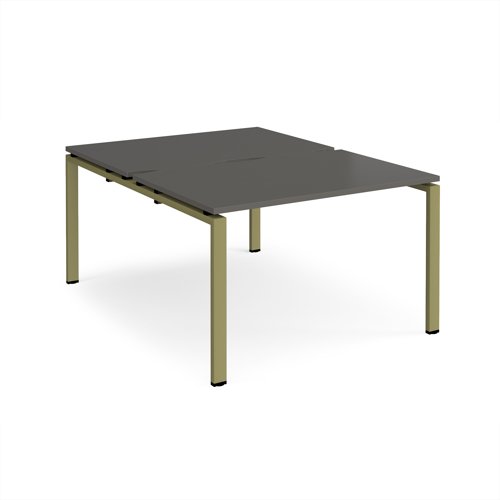 Adapt back to back desks 1200mm x 1600mm - green frame, storm grey top