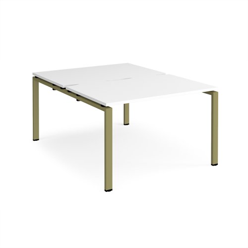 Adapt back to back desks 1200mm x 1600mm - green frame, white top