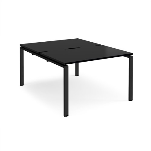 Adapt back to back desks 1200mm x 1600mm - black frame, black top