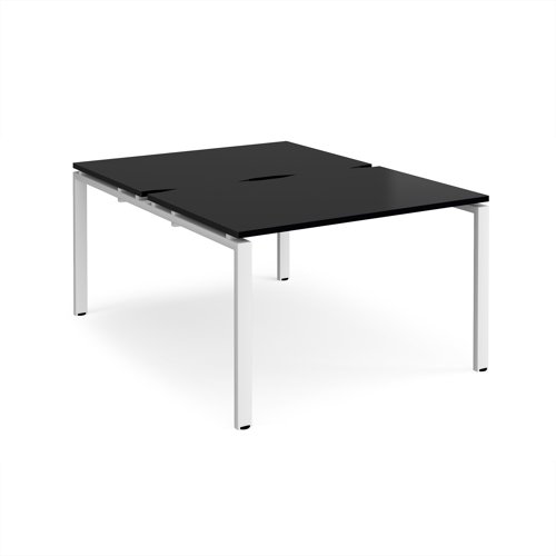 Adapt back to back desks 1200mm x 1600mm - white frame, black top