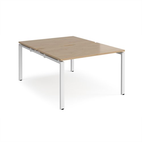 Adapt back to back desks 1200mm x 1600mm - white frame, kendal oak top