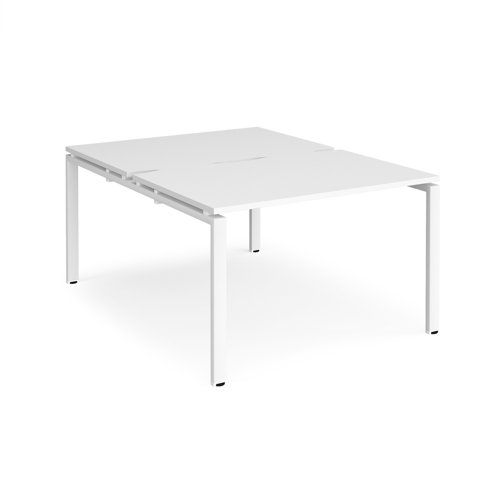 Adapt back to back desks 1200mm x 1600mm - white frame, white top Bench Desking E1216-WH-WH