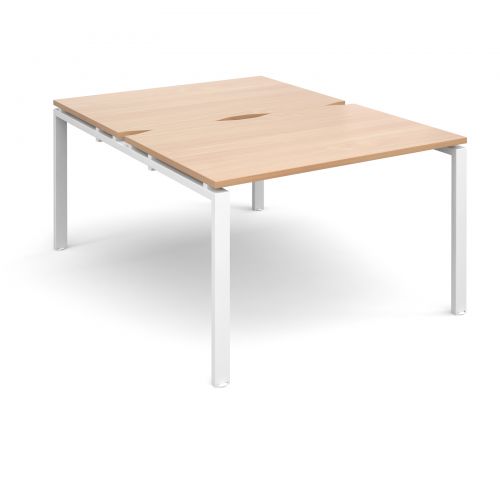 Adapt II starter units back to back 1200mm x 1600mm - white frame, beech top