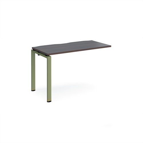 Adapt add on unit single 1200mm x 600mm - green frame, walnut top