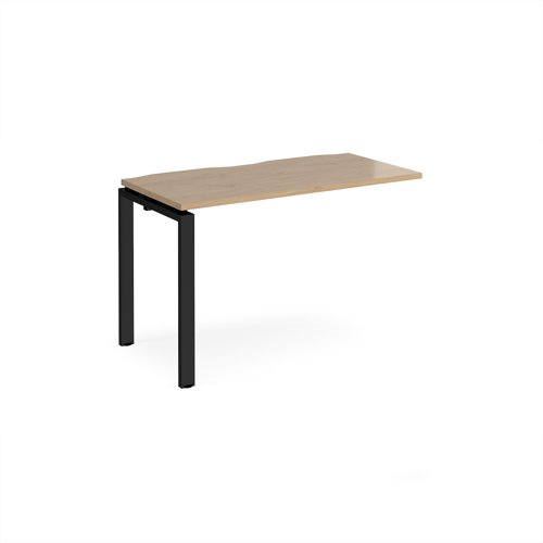 Adapt add on unit single 1200mm x 600mm - black frame, kendal oak top