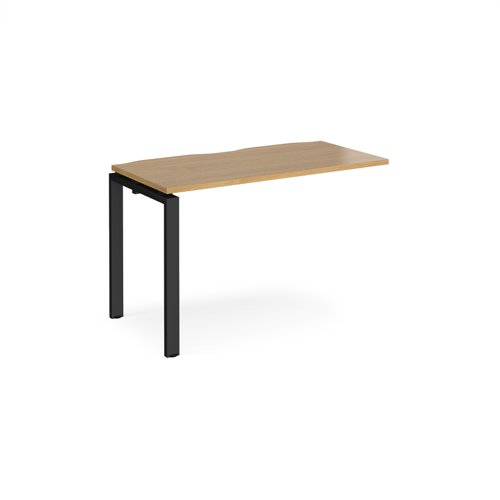 Adapt add on unit single 1200mm x 600mm - black frame, oak top E126-AB-K-O Buy online at Office 5Star or contact us Tel 01594 810081 for assistance