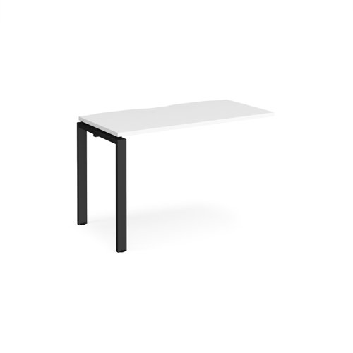 Adapt add on unit single 1200mm x 600mm - black frame, white top Bench Desking E126-AB-K-WH