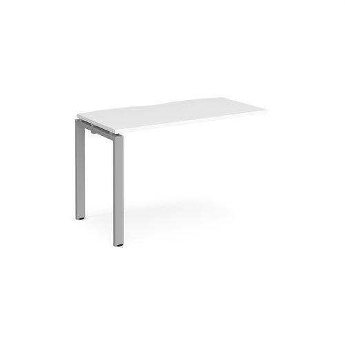 Adapt add on unit single 1200mm x 600mm - silver frame, white top Bench Desking E126-AB-S-WH