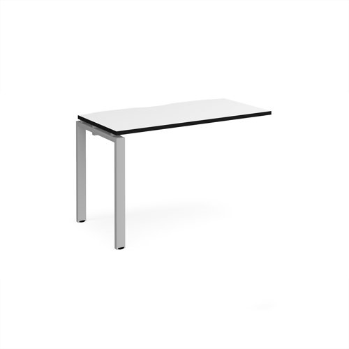 Adapt add on unit single 1200mm x 600mm - silver frame, white top, black edge