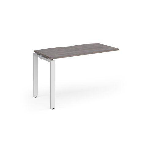 Adapt add on unit single 1200mm x 600mm - white frame, grey oak top Bench Desking E126-AB-WH-GO