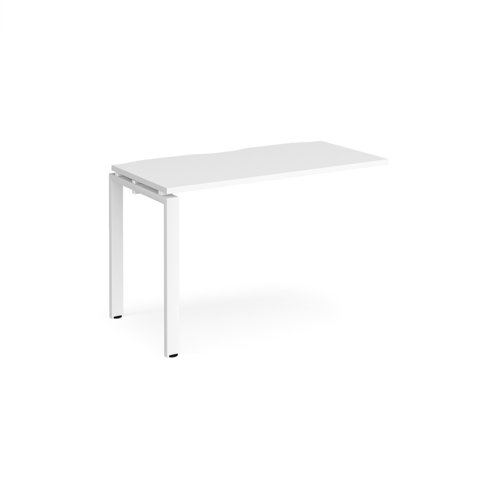 Adapt add on unit single 1200mm x 600mm - white frame, white top Bench Desking E126-AB-WH-WH