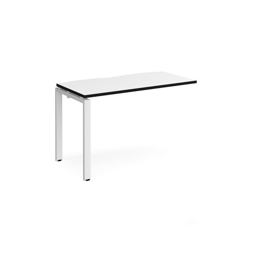 Adapt add on unit single 1200mm x 600mm - white frame, white top, black edge