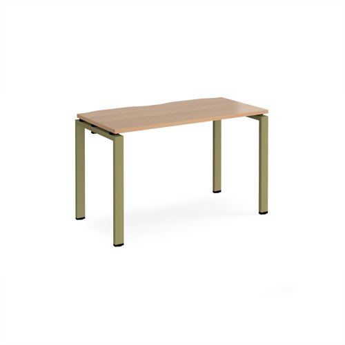 Adapt single desk 1200mm x 600mm - green frame, beech top