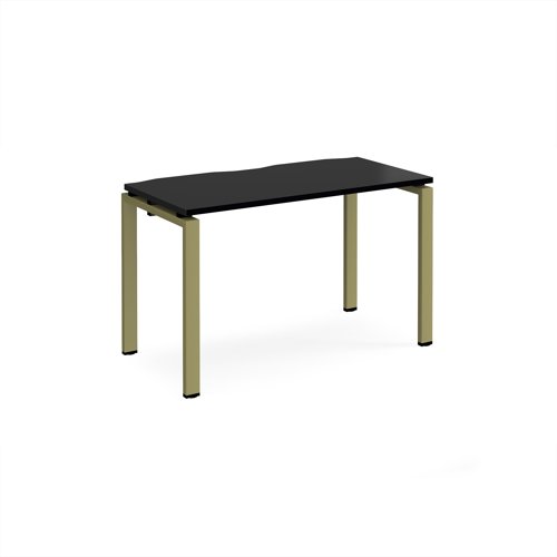 Adapt single desk 1200mm x 600mm - green frame, black top