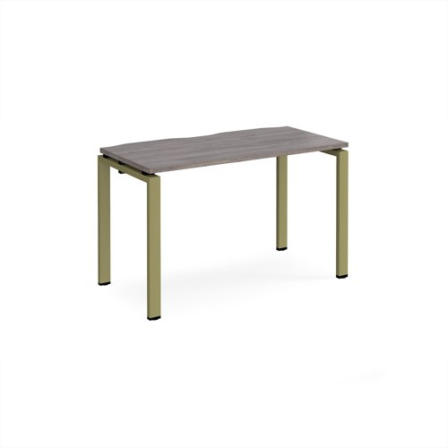 Adapt single desk 1200mm x 600mm - green frame, grey oak top
