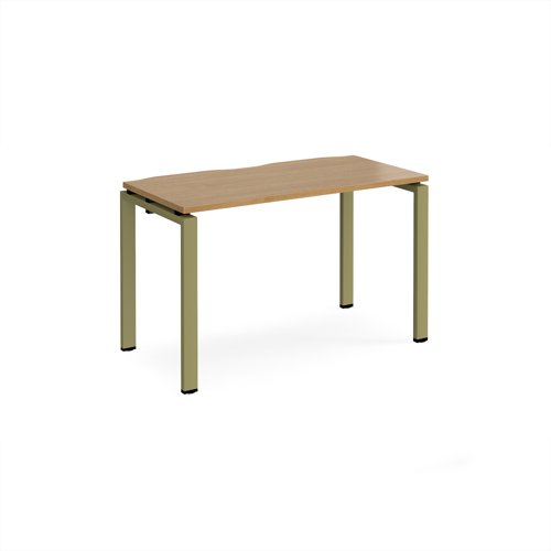 Adapt single desk 1200mm x 600mm - green frame, oak top