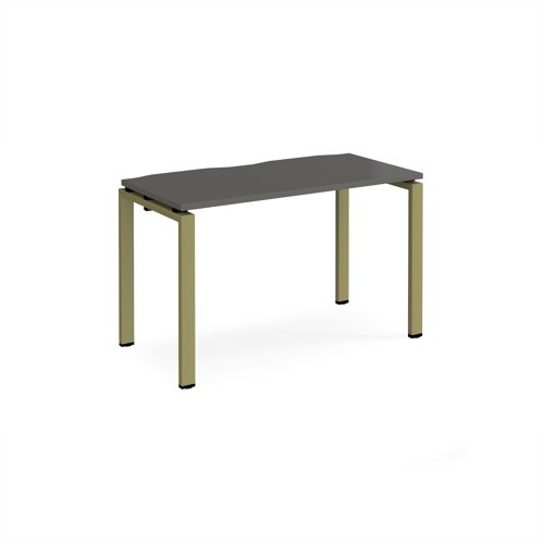Adapt single desk 1200mm x 600mm - green frame, storm grey top