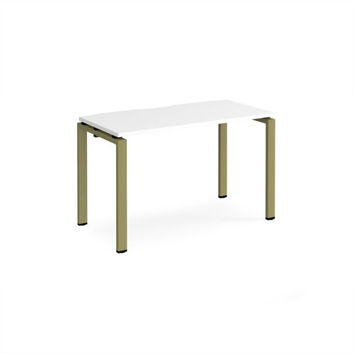 Adapt single desk 1200mm x 600mm - green frame, white top