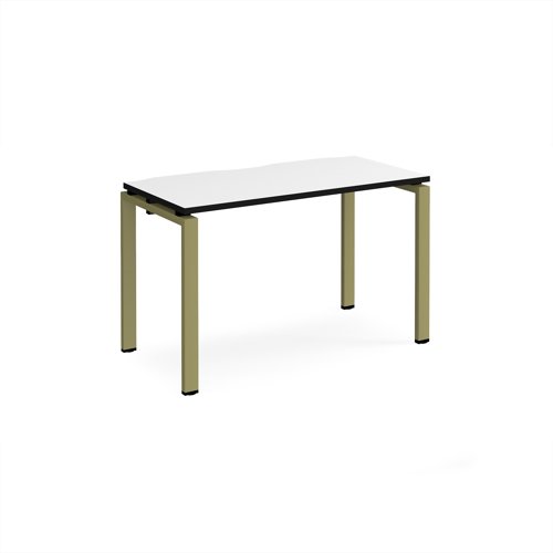 Adapt single desk 1200mm x 600mm - green frame, white top, black edge