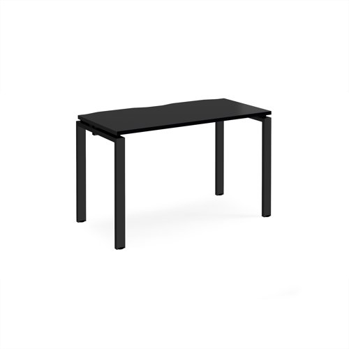 Adapt single desk 1200mm x 600mm - black frame, black top