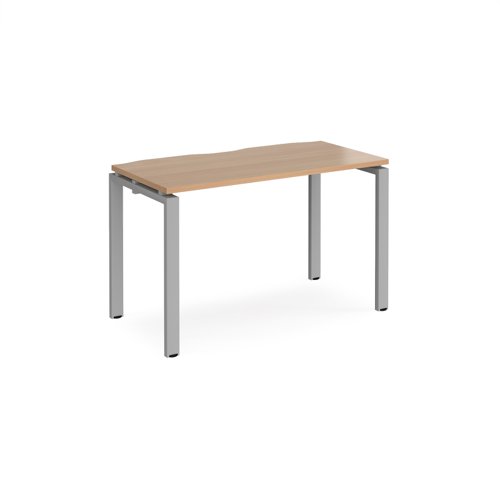 Adapt starter unit single 1200mm x 600mm - silver frame, beech top E126-SB-S-B Buy online at Office 5Star or contact us Tel 01594 810081 for assistance