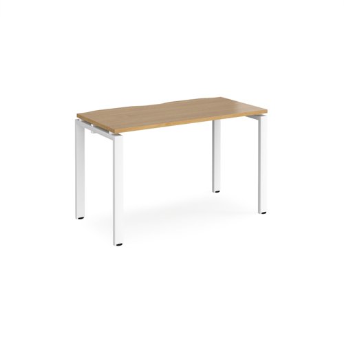 Adapt starter unit single 1200mm x 600mm - white frame, oak top E126-SB-WH-O Buy online at Office 5Star or contact us Tel 01594 810081 for assistance