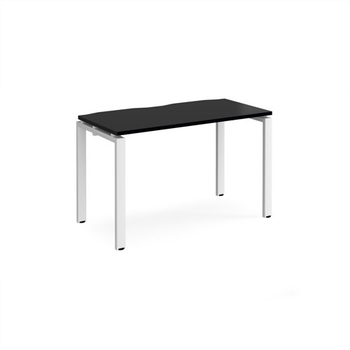 Adapt single desk 1200mm x 600mm - white frame, black top