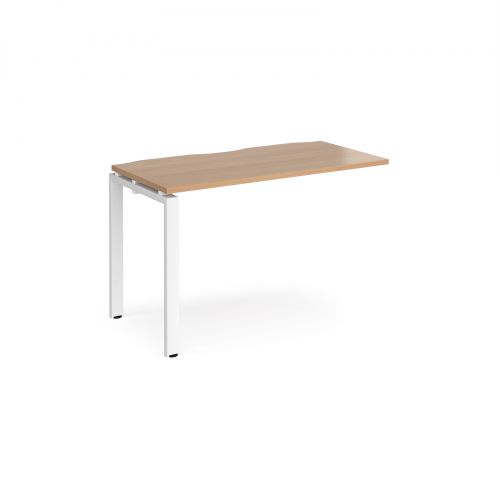 Adapt II add on unit single 1200mm x 600mm - white frame, beech top