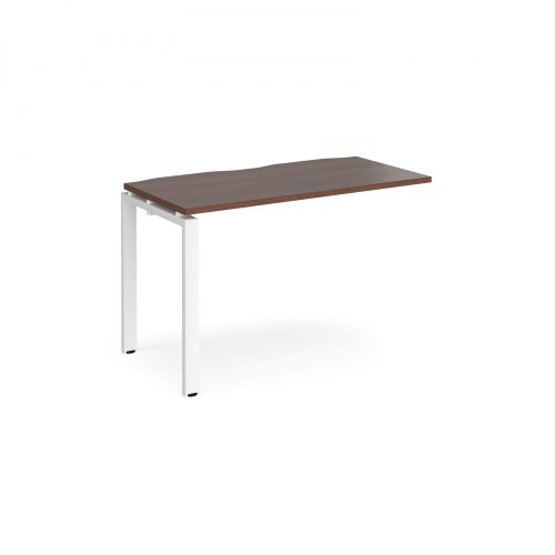 Adapt II add on unit single 1200mm x 600mm - white frame, walnut top