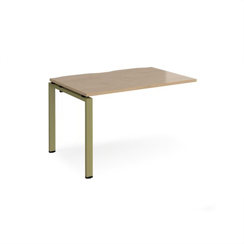 Adapt add on unit single 1200mm x 800mm - green frame, kendal oak top